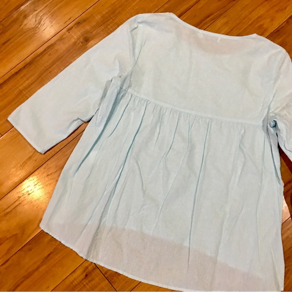 Misslook linen boho high low sky blue blouse shirt top lightweight summe… - Picture 4 of 6